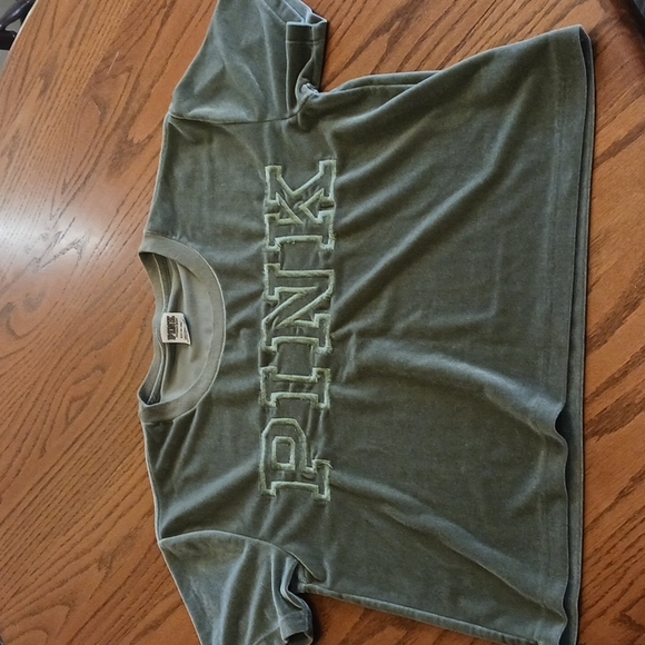 PINK Victoria's Secret Tops - like new, crushed velvet, Pink Tee